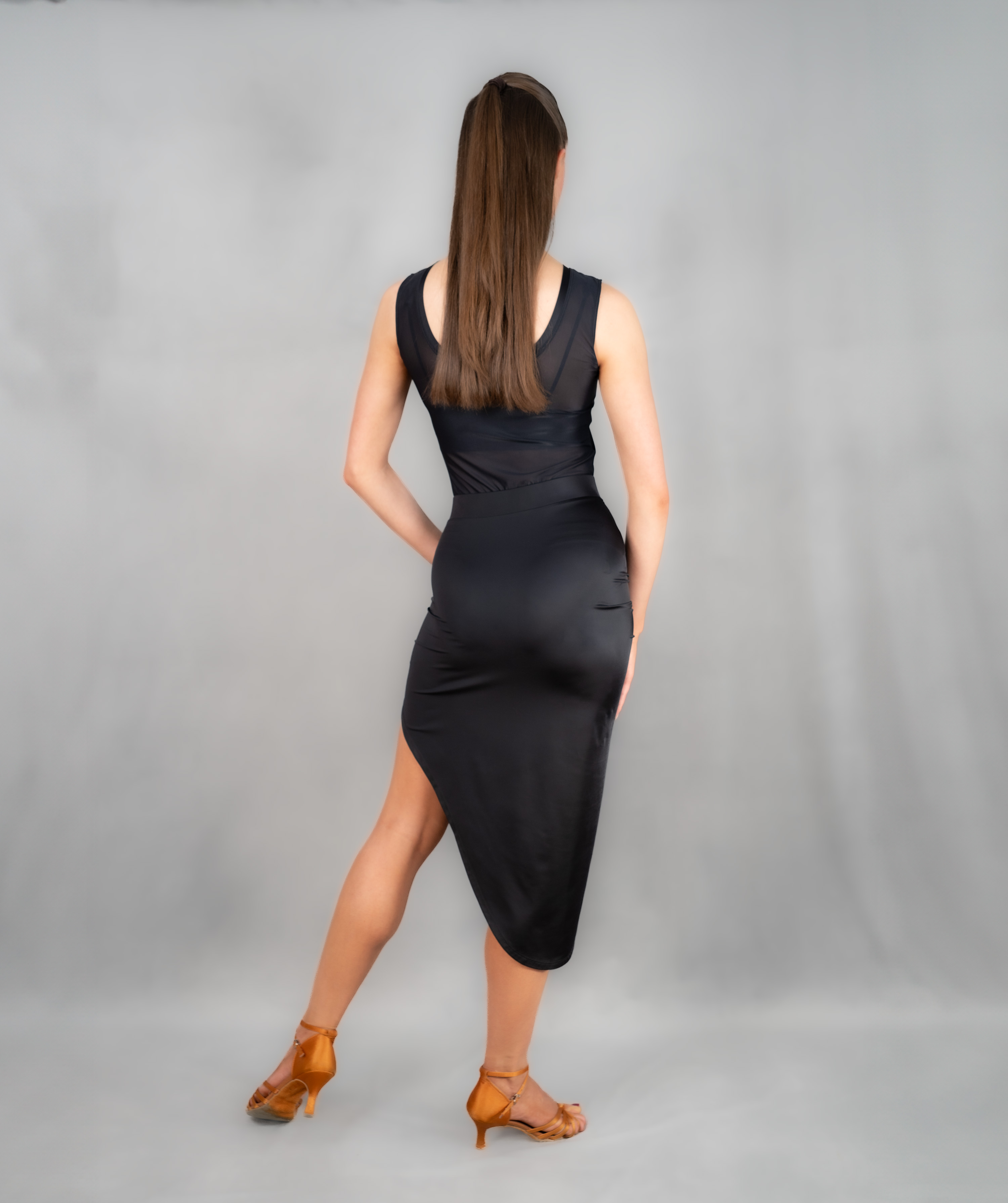 スカート tamastinaclosetDramaticskirt /black34 Ecart Latin Skirt | Asymmetrical Skirt with Sash